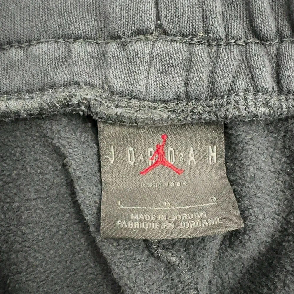 Jordan Nike Sweatpants Mens L Black Cotton Fleece Graphic Logo Joggers Sporty